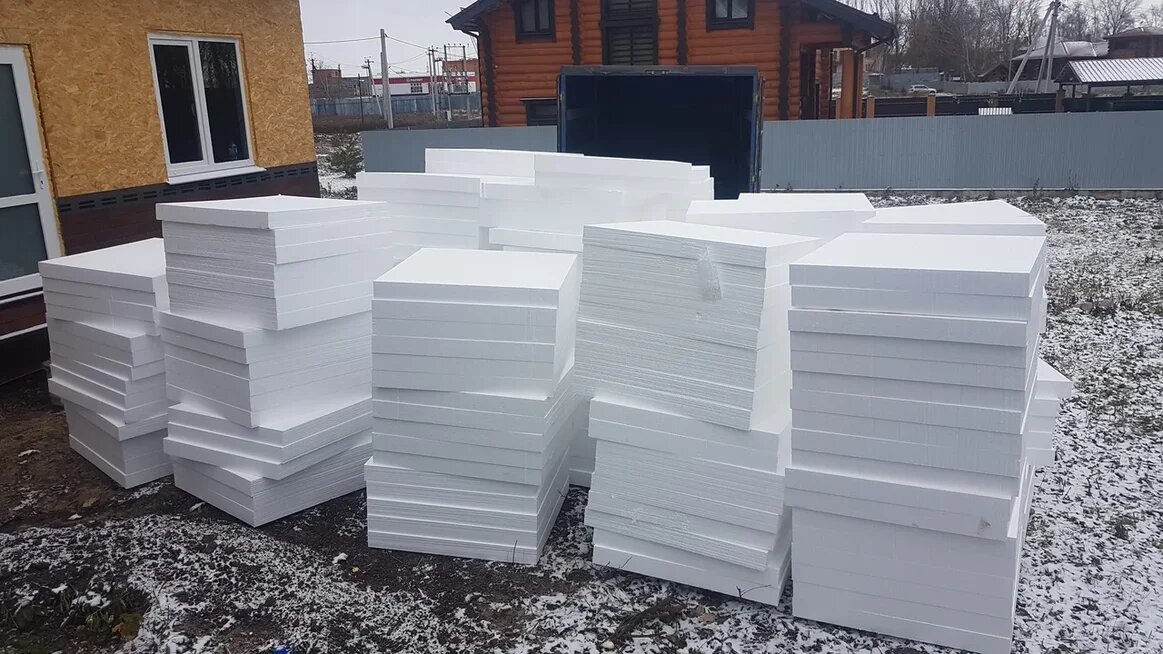 Разгрузка пенопласта. ноябрь 2019 год