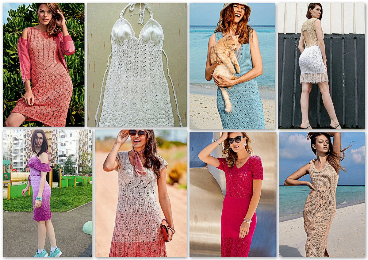 Летние платья спицами