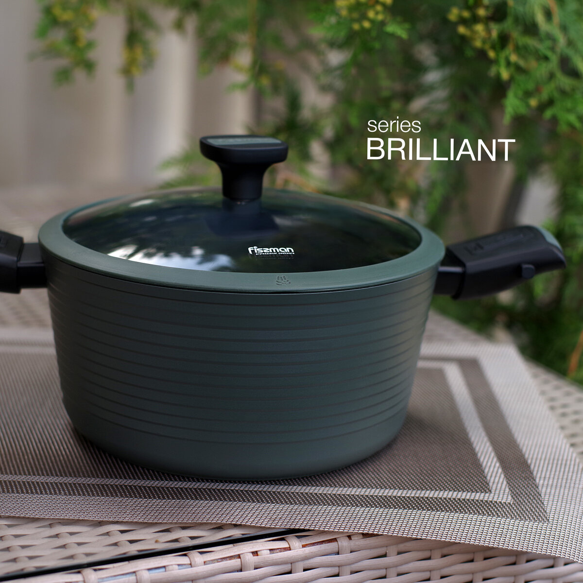 Алюминиевая кастрюля со сьёмными ручками для индукционной плиты серии BRILLIANT от FISSMAN