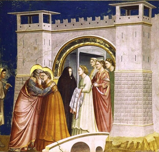 Джотто. Встреча у Золотых Ворот. 1304-1306. Фреска.
