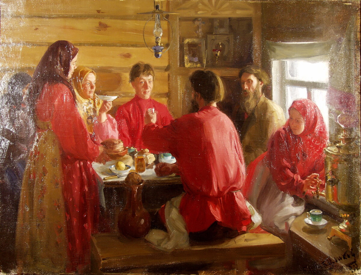 Куликов И.С. "В крестьянской избе" (1905 год)