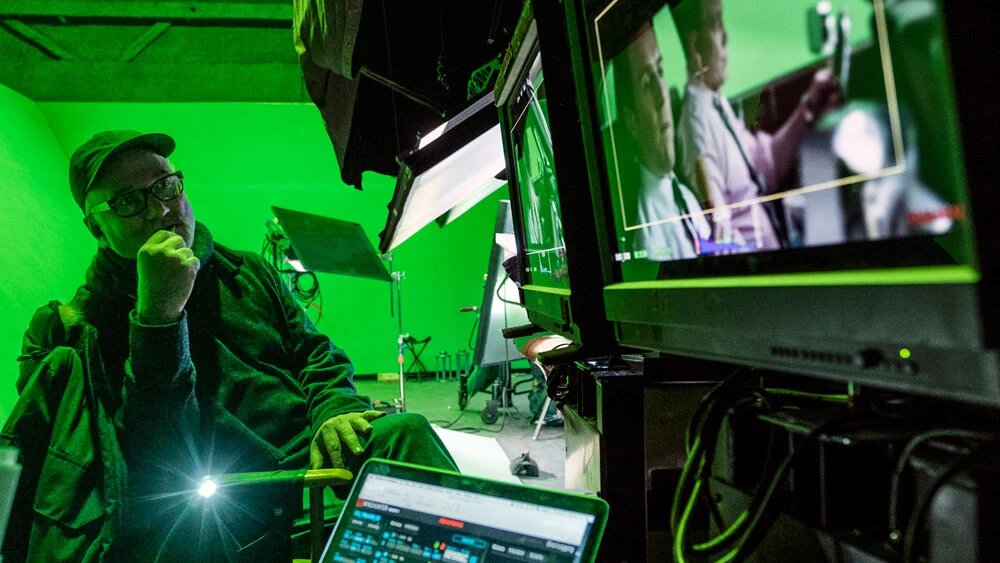 Дэвид Финчер на съёмках сериала "Охотник за разумом"