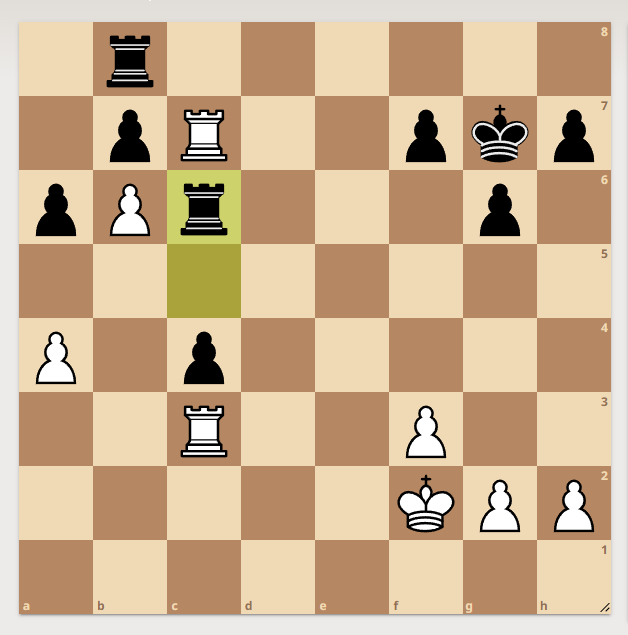 Черные сделали ход Лс6. Надо указать путь к однозначной победе белых.