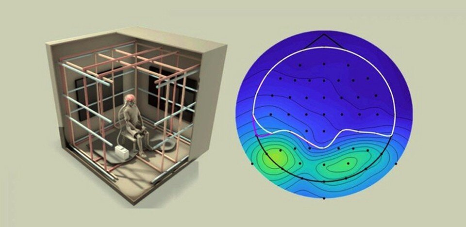     Специальная камера, в которой ученые изучали влияние магнитного поля на мозги, моделируя его изменения