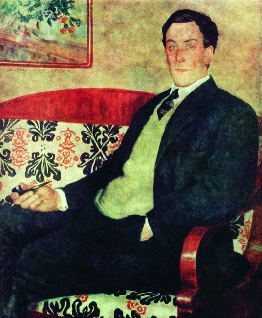 Б.М.Кустодиев. Портрет П.Л.Капицы. 1926