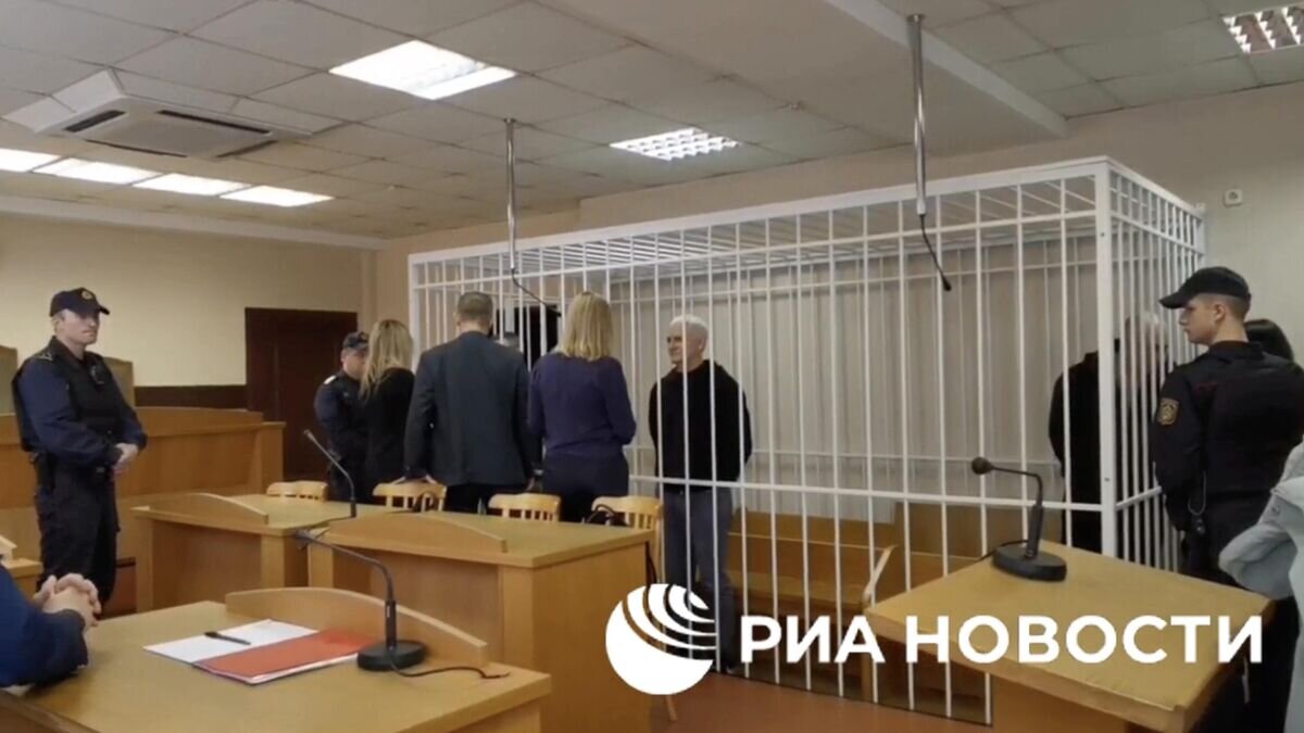    Вынесение приговора Алесю Беляцкому. Кадр видео© РИА Новости