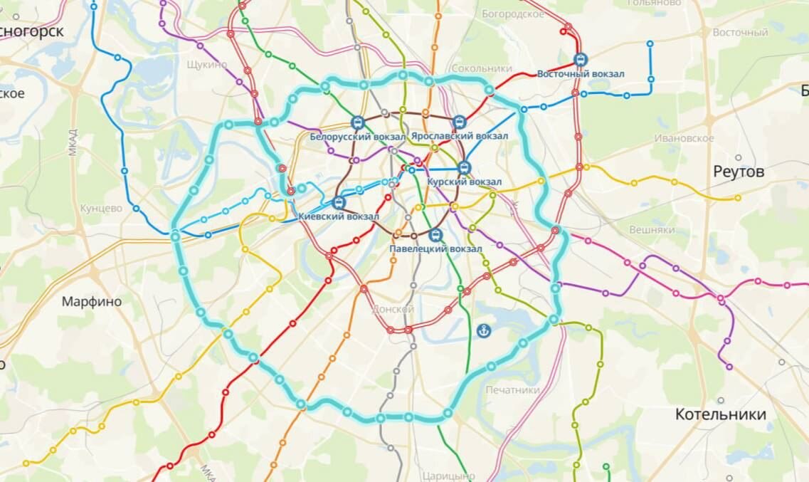 Бкл схема станций на карте с остановками на карте москвы