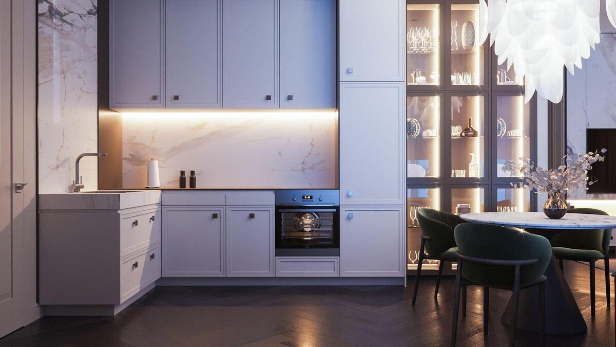 Интерьер кухни в Aura Belorusskaya 