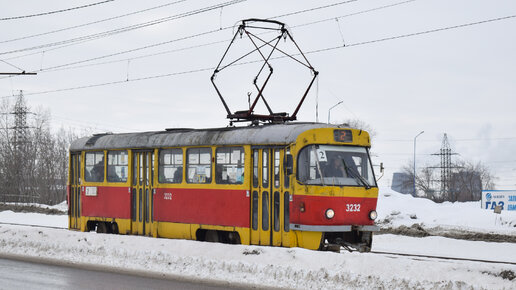 Трамвай Tatra T3SU-3232. Покатушки по Барнаулу. / Tatra T3SU tram ride.