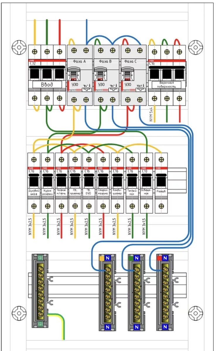 Правильное подключение автоматов в электрощитке