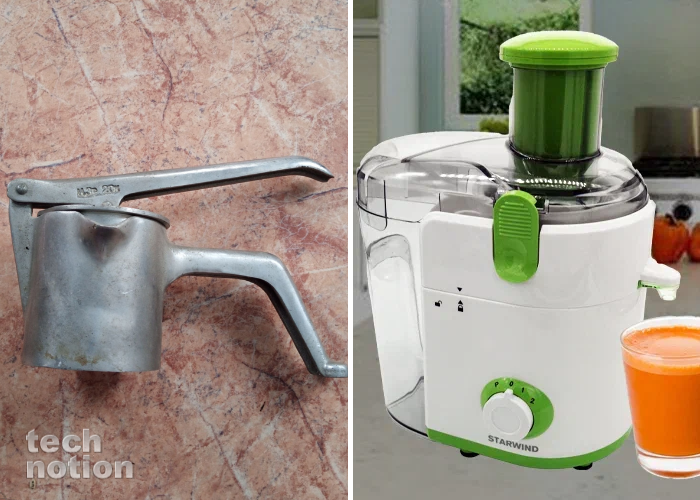 Современными соковыжималками сок делать гораздо удобнее (Электрическая соковыжималка Starwind SJ2216) / Изображение: дзен-канал technotion