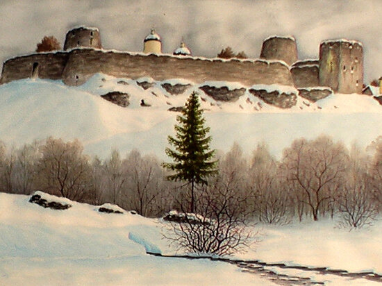     Пасмурный день. Павел Мельников. Из собрания Изборского музея-заповедника