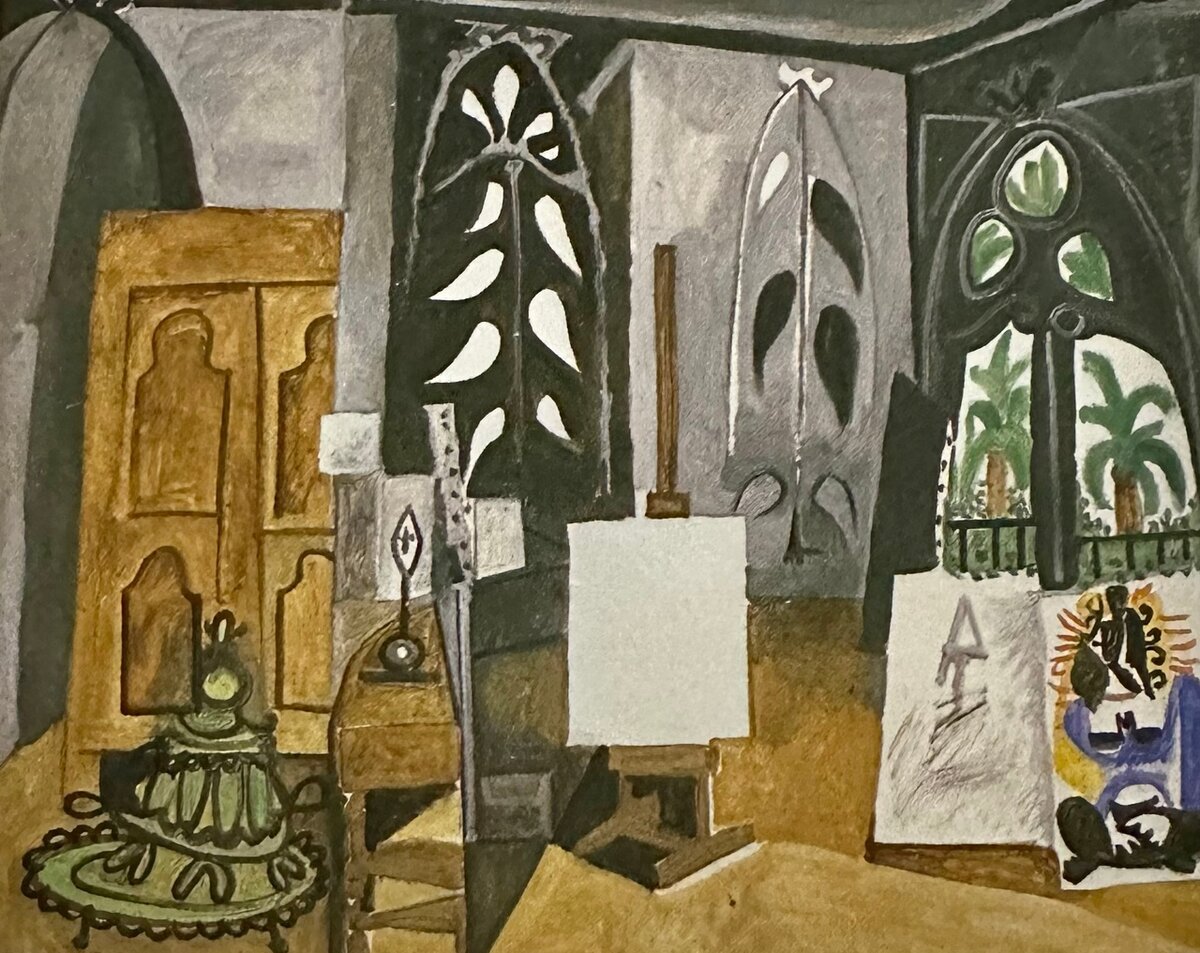 В 1956 году художник изобразил свою студию на французской Ривъере. Чистый холст в центре картины выглядит на редкость соблазнительно.