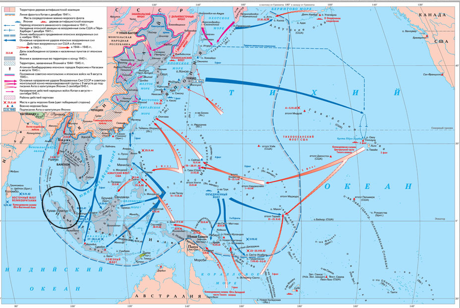 Карта японии 1942 год