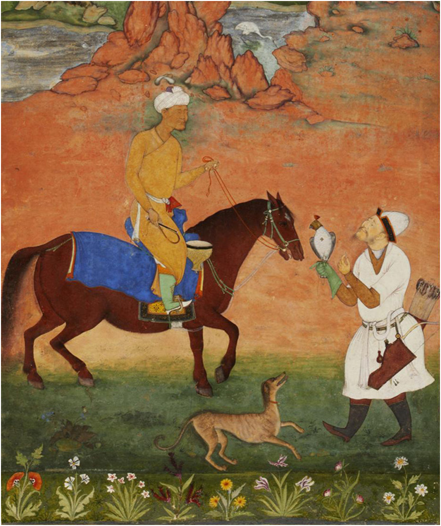 Картина, изображающая хана Абдуллу II на соколиной охоте. Иллюстрация с сайта Collections.vam.ac.uk