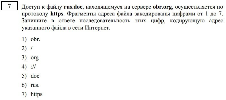 Задание 7. Информатика ОГЭ. Демоверсия 2023