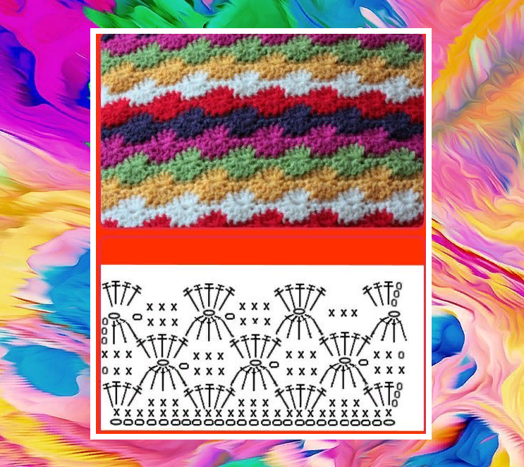 Схемы разноцветных узоров