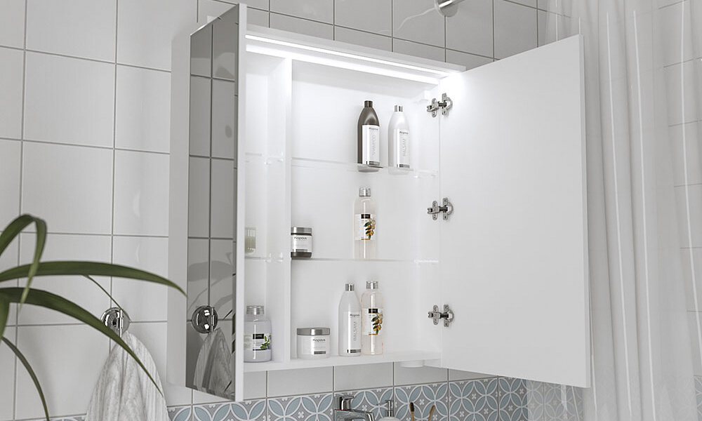 Навесные зеркальные шкафы – это прекрасное решение для организации пространства в ванной комнате.