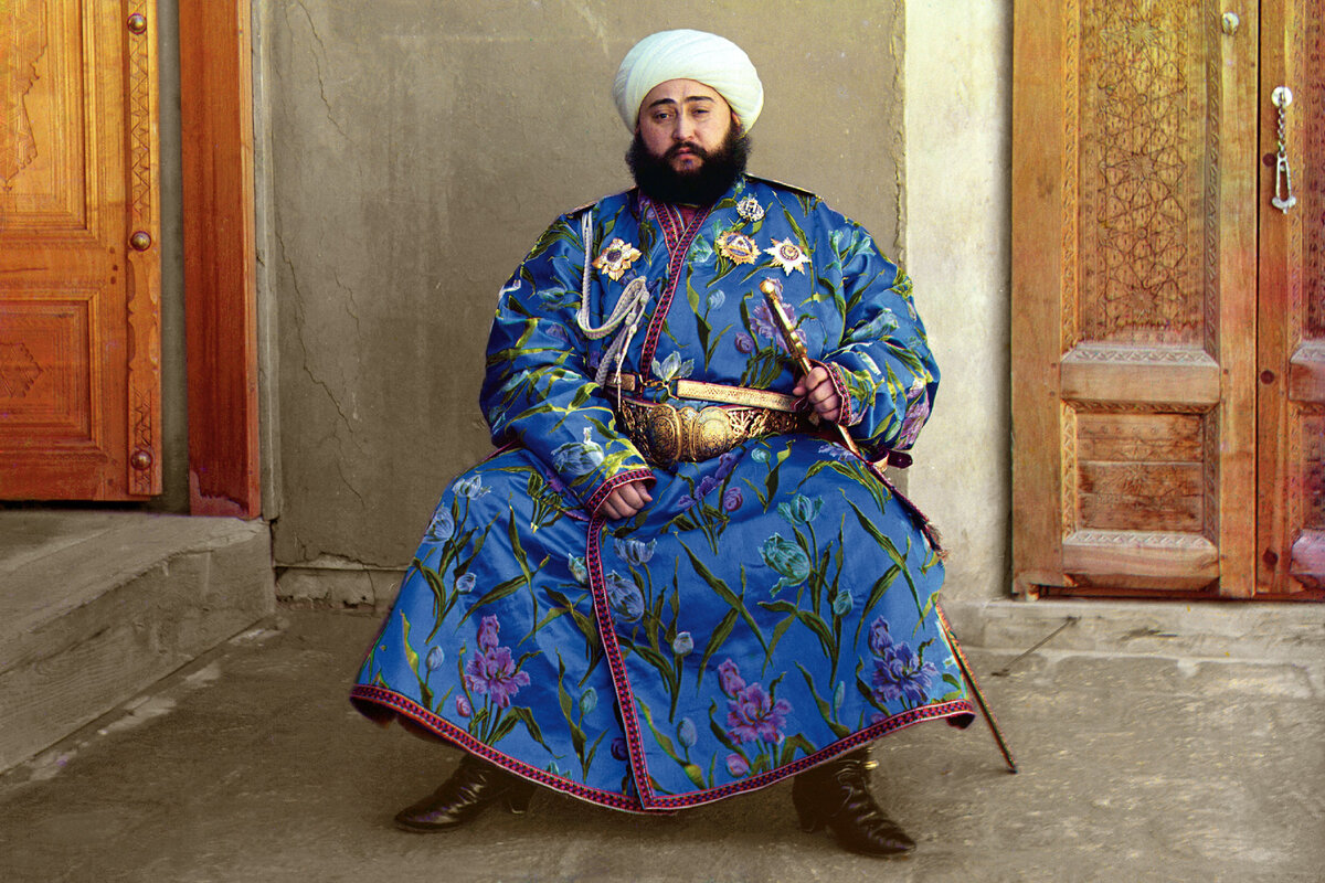 Сеид Алим Хан - последний бухарский эмир. Цветная фотография русского фотографа Сергея Михайловича Прокудина-Горского. 1911 год. Взято из открытых источников 