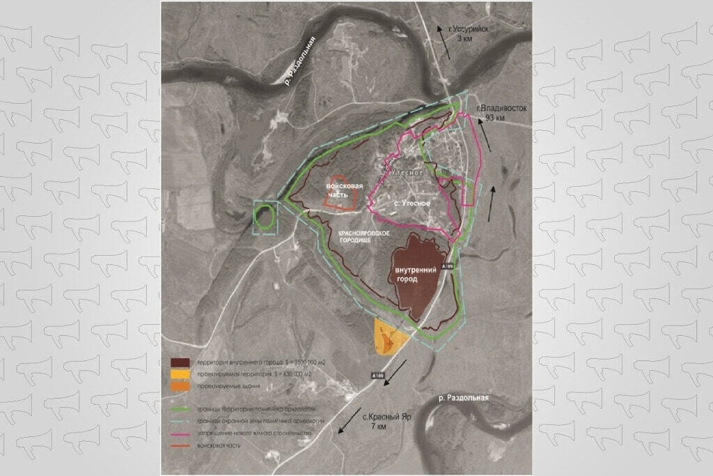    План Краснояровского городища. Фото Уссурийского городского музея