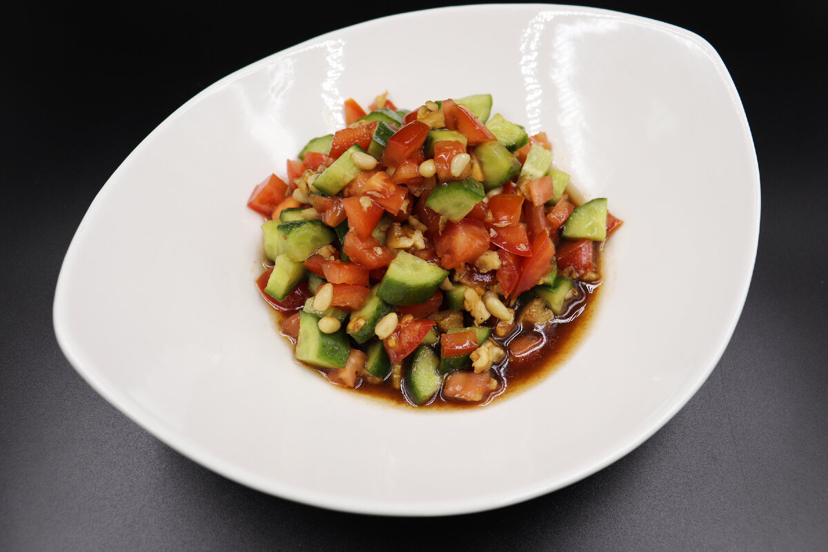 Салат с гранатовым соусом #chefmfkos