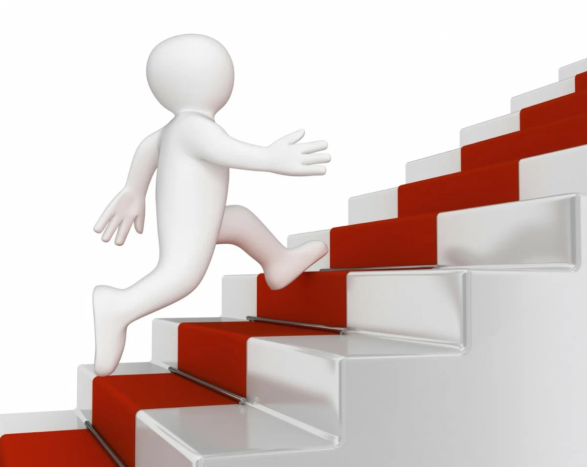 Упражнение на достижение результата. Человек идет по ступенькам. Человек поднимается по лестнице. Человечек по ступенькам. Человечек на лестнице.