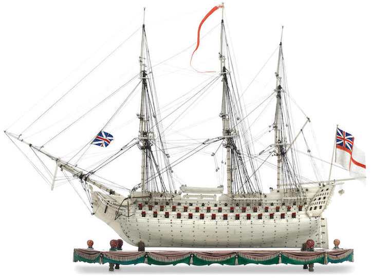 Вероятно, флагманский корабль адмирала Лорда Гамбье HMS Caledonia. Фото аукциона Bonhams