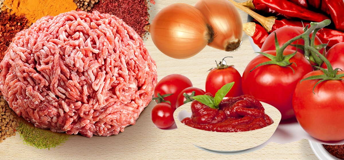 продукты для соуса болоньезе.