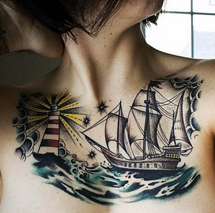 Татуировка в виде корабля: яркий символ, подходящий каждому