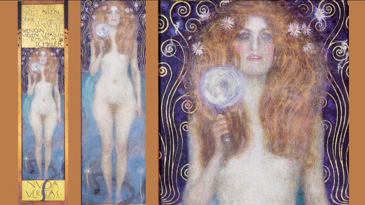 Густав Климт. Голая правда. 1899. 252 x 56,2. Австрийский музей театра, Вена 