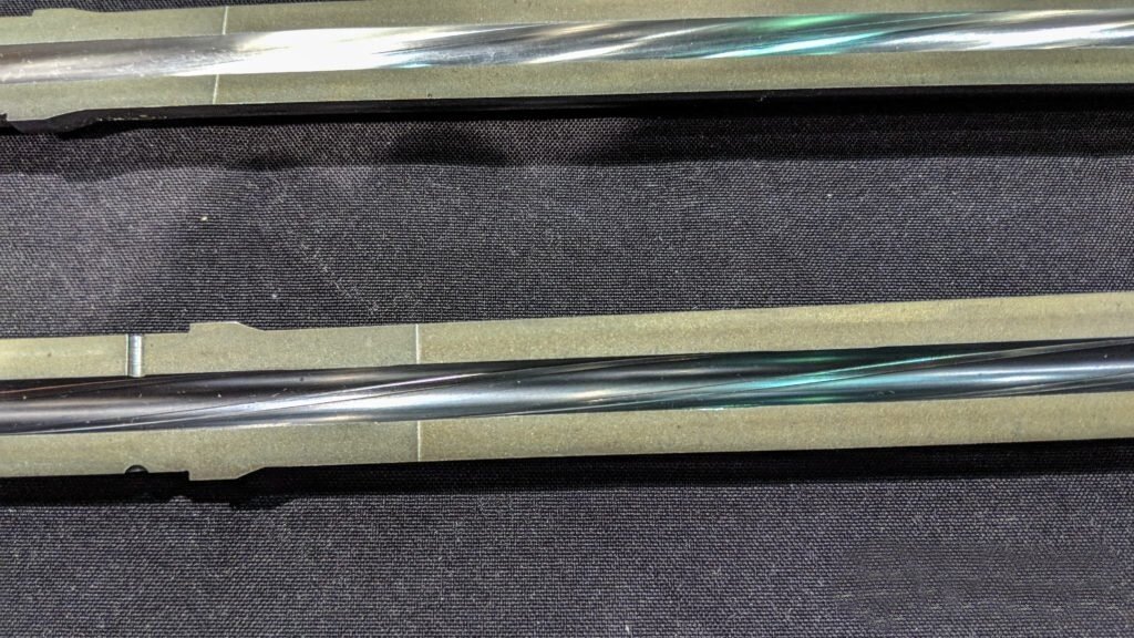 Различный шаг нарезов в разрезе