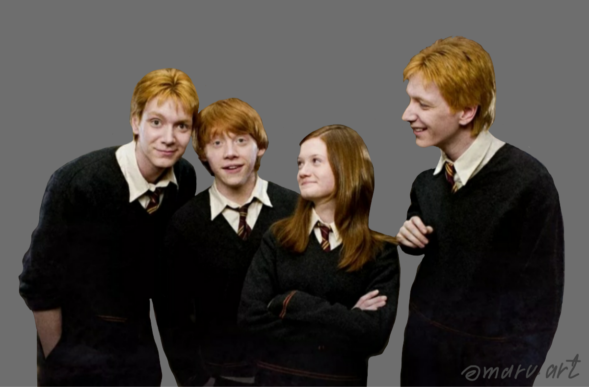 Фред, Рон, Джинни и Джордж Уизли