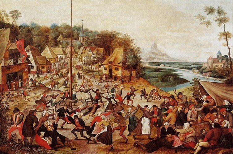 В 1518 году "танцевальная чума" обрушилась на Страсбург, Эльзас. Это странное состояние, также известное как "танцевальная эпидемия", унесло жизни более 400 человек и заставило их танцевать без отдыха.-2