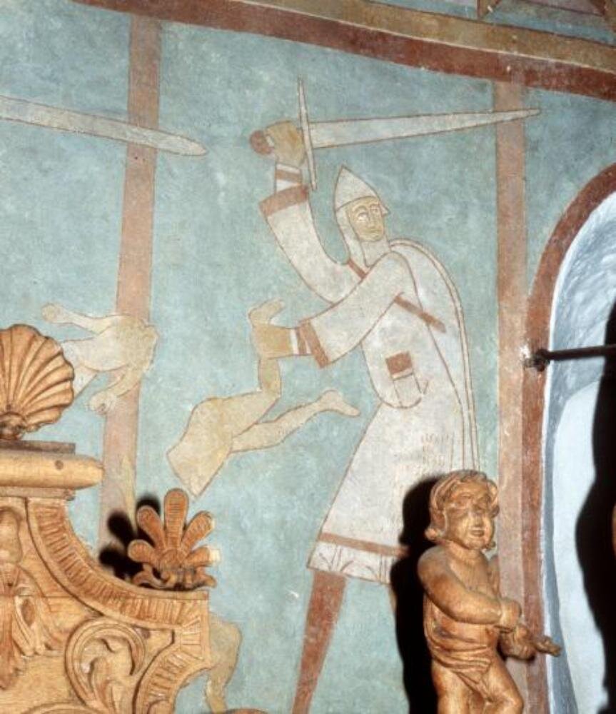 Фреска в церкви, Хворслев, Дания (1100-1200)