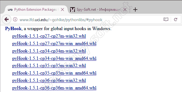 Кейлоггер на Python. Модуль PYhook