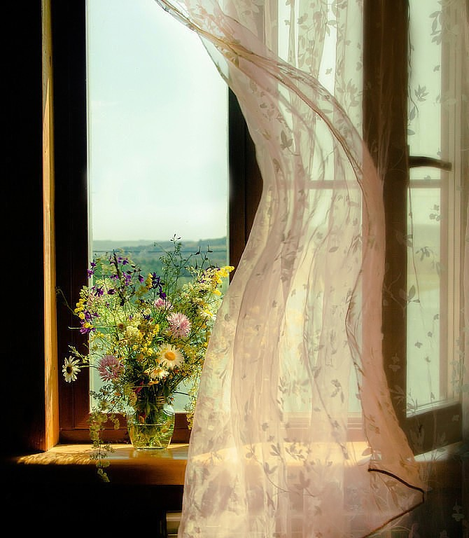 Что-то зашуршало в углу комнаты. Потом прошлось по шкафу, спрыгнуло на ковёр, поиграло лёгкой занавеской и выпрыгнуло в окно на потолке...