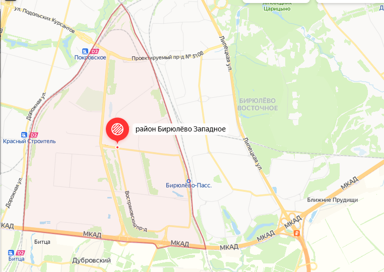 Карта москвы бирюлево