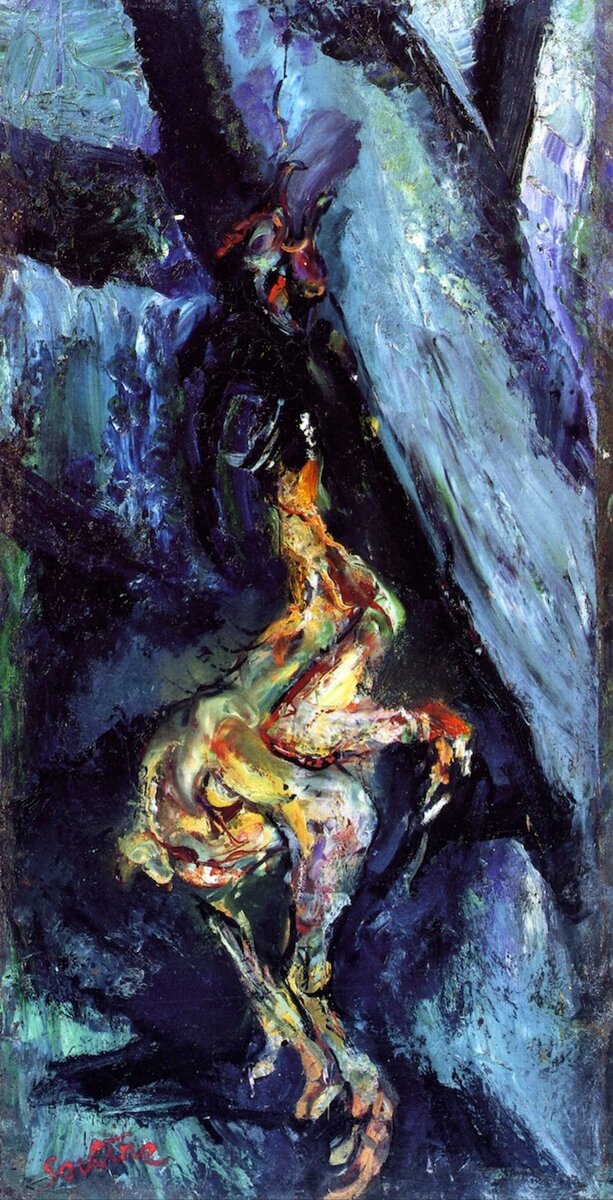 Курица на синем фоне, 1925