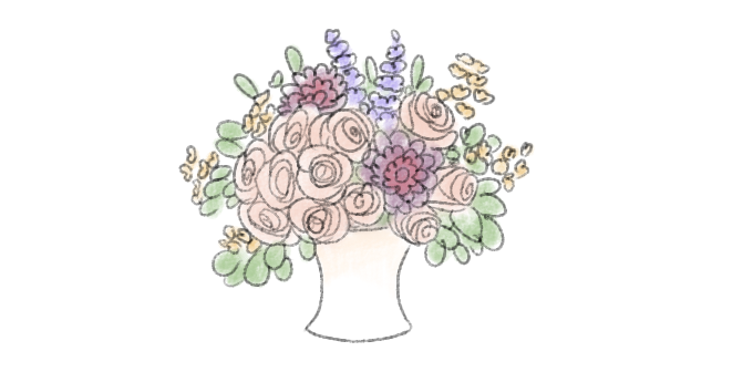 The old lady complimented the florist for the pretty flower arrangements.
