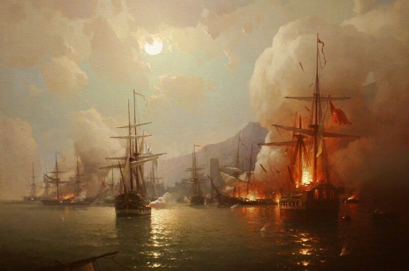 1853 сражение. Синопский бой картина айвазовского. битва у мыса синоп 1853. синопское сражение 1853 года. бой у мыса синоп.