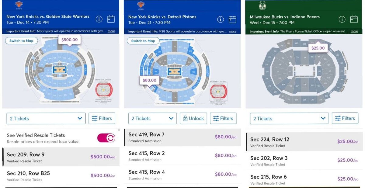 В сравнение с другими матчами, тех же "Никс" против "Детроита".
