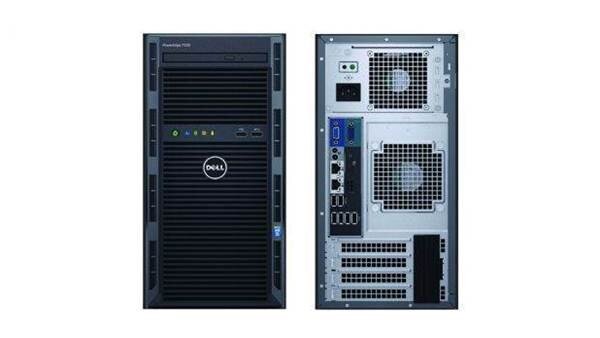 Башенный сервер начального уровня, вид спереди и сзади (источник: Dell)