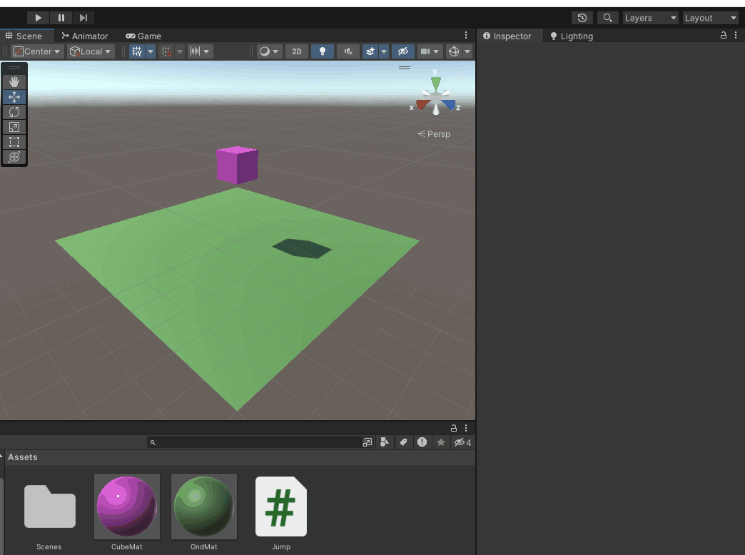 Вешаем на кубик компонент Rigidbody