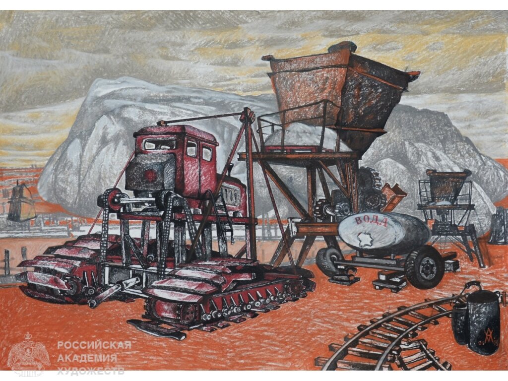 А.А.Блиок. Солончаки в Евпатории. 2019, бумага, пастель, карандаш