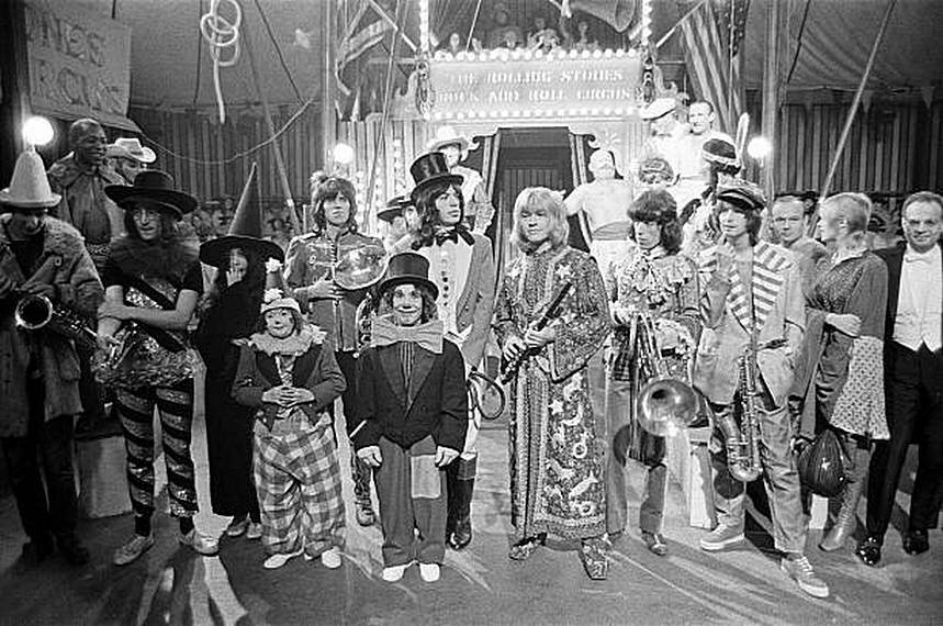 The cast and crew of The Rolling Stones Rock and Roll Circus