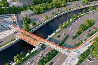    Проектное решение автомобильного моста через Москву-реку © Сайт мэра Москвы