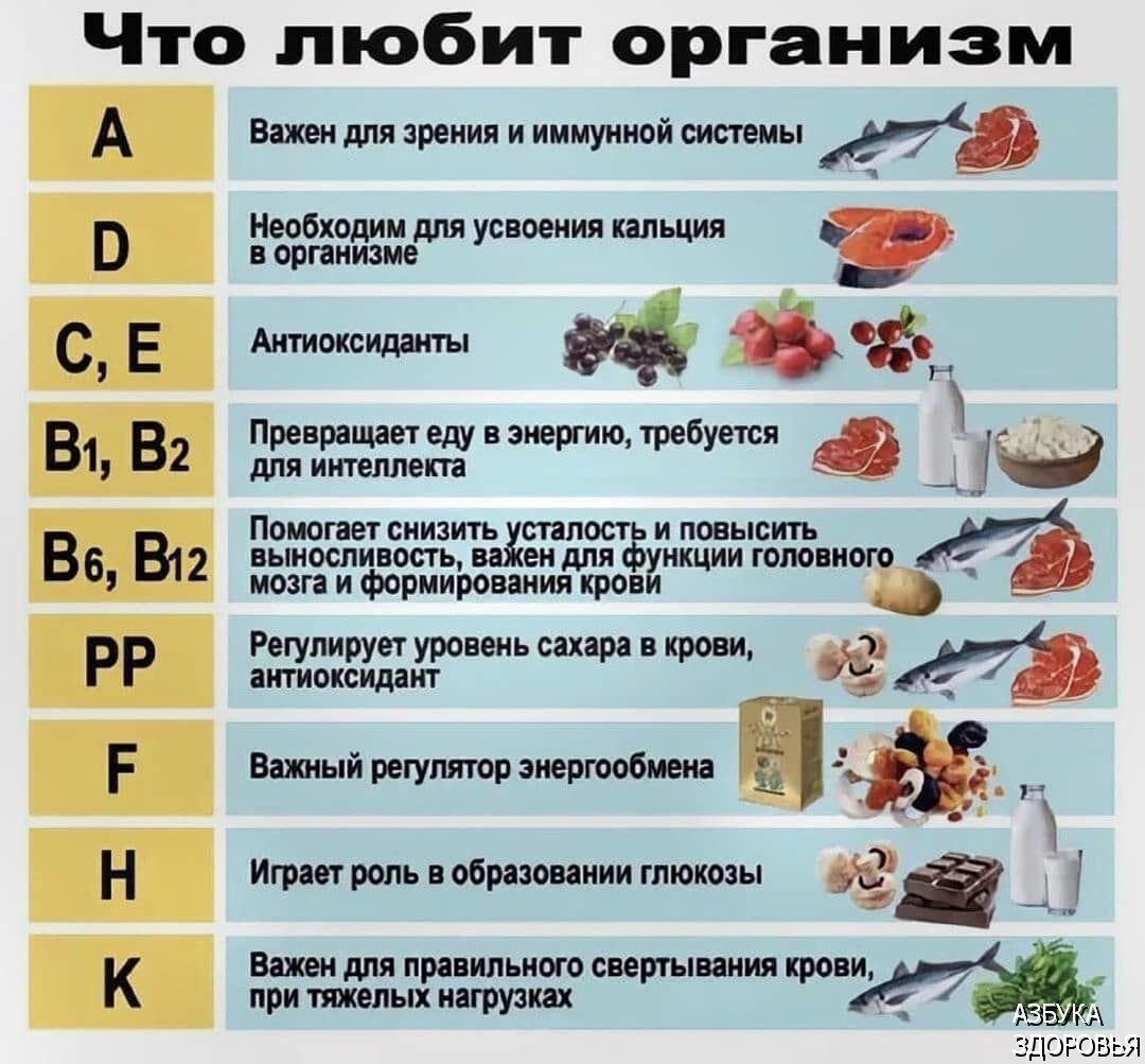 Продукты, богатые витаминами