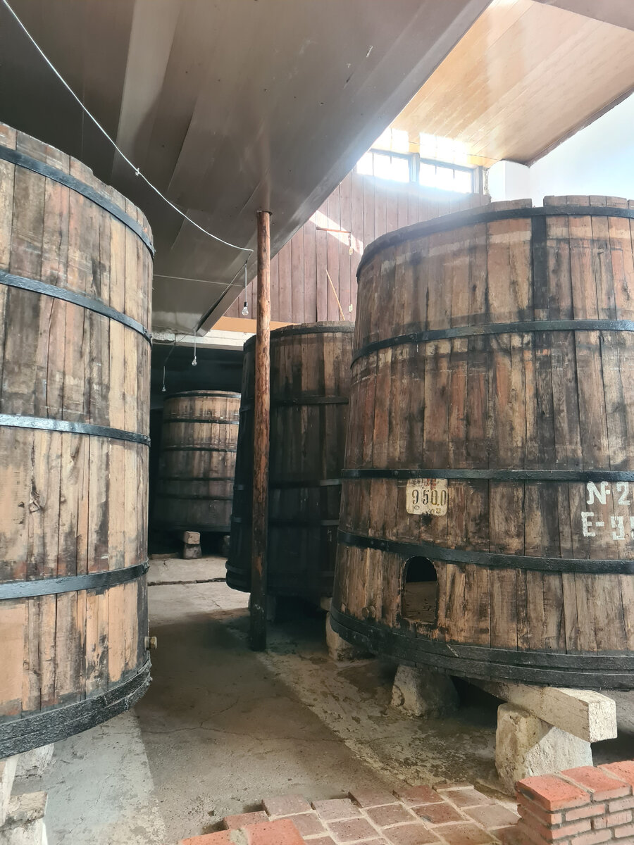 Бочки на заводе Royal Khvanchkara в которых раньше делали вино (фото автора)