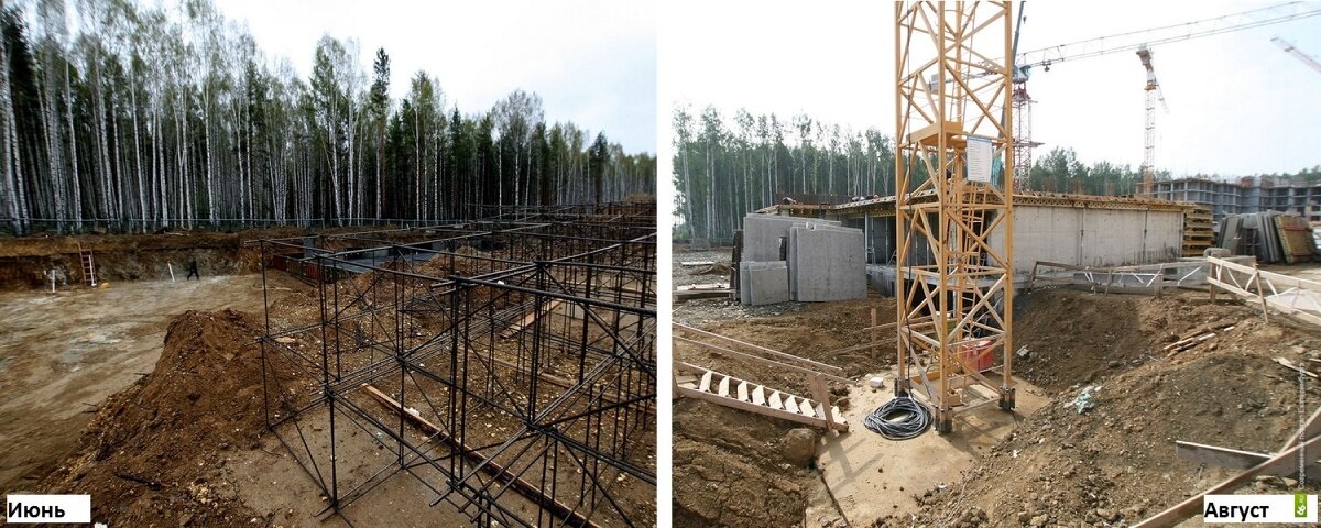 На месте мокрой ямы выросли фундамент и первый этаж здания.