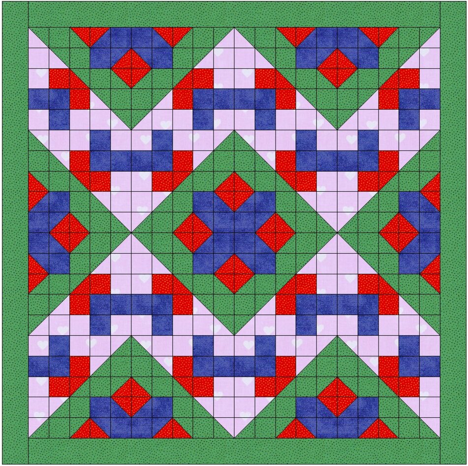 Вариант 13 Проект лоскутного одеяла в стиле пэчворк 4х4 блока